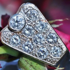 14k yellow gold ring 2.50ct diamond sz 10.5 vintage handmade 10.25gr N3070G