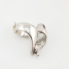 Vtg Sz 8 Ring Lg Pear Cubic Zirconia 18KGE White Gold Electroplated Jewelry Curl