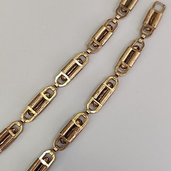 Vintage Kramer of NY Necklace Book Chain Victorian Revival Gold Tone SHORT 14″