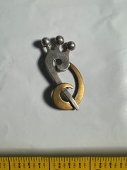 TA-142 SIGNED LATON MEXICO STERLING SILVER MODERNIST SWIRL BROOCH W/TRIPLE SPRAY