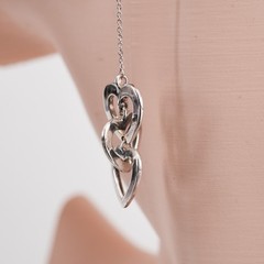 5.3g Joseph Esposito Lovecore Triple Heart Threader Earrings Sterling 925 Mexico