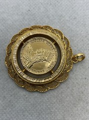VINTAGE HANDMADE Solid 22K Yellow Gold DIKRAN THE GREAT of ARMENIA Charm Pendant