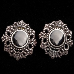 3 Pairs Vintage Sterling Silver & Gemstone Earrings for Pierced Ears Post Back