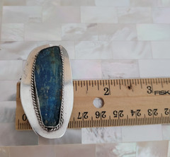 Vintage Modernist 935 Sterling Silver Natural Lapis Lazuli Pendant/Brooch 2-1/8″