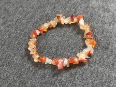 Natural Carnelian Chip Beads Bracelet – Stretchable Gemstone Healing Jewelry
