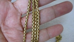 Vintage Artisan Made Modernist Pendant/ Pin On Gold Long Chain 32″ /62gr
