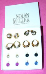 Nolan Miller Glamour Collection Interchangeable Earrings Set~Vintage~NIB FREE H