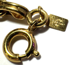 Vintage Jewelry Bracelet SIGNED JMS 12K GF Gold Chain 1/20 Black Cabochon 4