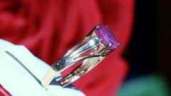 10k yellow gold sz 4.5 ring 0.80ct natural, treated ruby solitaire 1.47gr Nissko