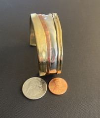 VINTAGE..LAZARO..MCM CUFF BRACELET…MIXED- 925 STERLING SILVER/COPPER/BRASS