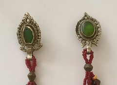 Unique Vintage 1980s 5.5” Length Hand Beaded Earrings Handmade in Africa