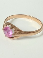 Rare Vintage Original Soviet Russian Solid Rose Gold Sapphire Ring 583 14K USSR