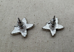 Vintage Marcasite Butterfly Small Stud Earrings Silver Tone Pierced Unbranded