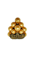 Mirriam Hascell FUR CLIP WITH LARGE FAWX PEARLS AND BRASS GRAPE LEAF. 1930’s