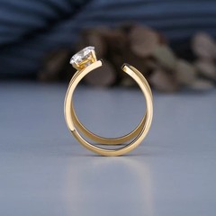 1.00Ct Round Cut Lab Created Diamond 14K Yellow Gold FN Engagement Wedding Ring