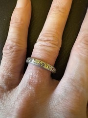 Art Deco Antique Eternity Band Diamond Ring Anniversary Wedding 18k white gold