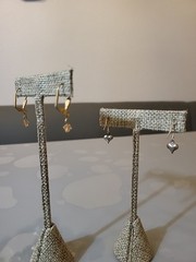 Vintage Silver & Gold Tone Danglers Earrings Beautiful Petite Style L14