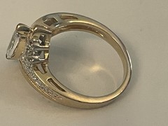 SETA CZ Gold Tone Crystal Marquise Ring ~ Size 6 Beauty 🌺🌺