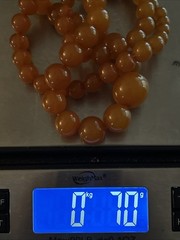 Natural Baltic Amber Butterscotch 70 Grams Graduated Beads Necklace 30” Tested