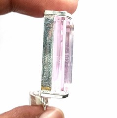 Pretty Emerald 100Ct TCW Pink Topaz 925 Sterling Silver Gemstone Pendant 24JQ