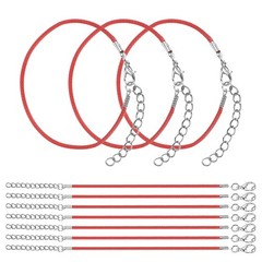 10 PCS Red Bracelet Cord,9″ 2mm Cord with Clasp for Bracelet