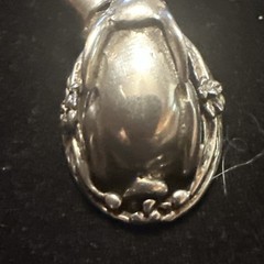 Vintage 925 Carol Felley Style Bunny Spring Pendant On Choker V Neck Necklace