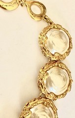 YSL Yves Saint Laurent FAUX BAROQUE PEARL MEDALLION LINKS VTG NECKLACE ~ AS IS