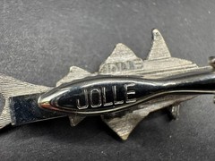 Vintage JOLLE Signed Trout Fish Tie Bar Clip Silver Tone 45mm