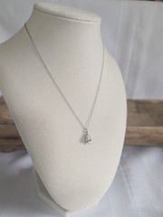 Vintage Sterling Silver & Pearl Bell Pendant Necklace