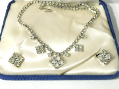 1950’s Jo Anne Jewels of Elegance Rhinestone Necklace & Earrings Set