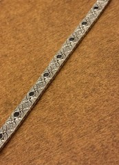 VINTAGE DBJ Signed STERLING & Sapphire Art Deco Style BRACELET! 7 Inch 9mm Wide
