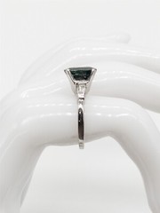 Vintage 1950s $12,000 5.50ct Natural Blue Green Sapphire Diamond Platinum Ring