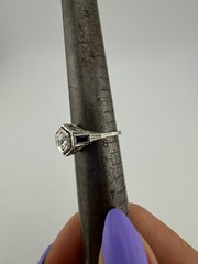 Vintage 18 Karat White Gold Art Deco 0.38 Carat Old European Cut Diamond Ring