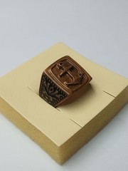 USSR Signet ring with a relief image of an anchor in the center 21 mm Solid en