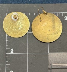 Vintage Brass Tone Statement Earrings Jewelry Lot 5 PR Pierced Black Green LG