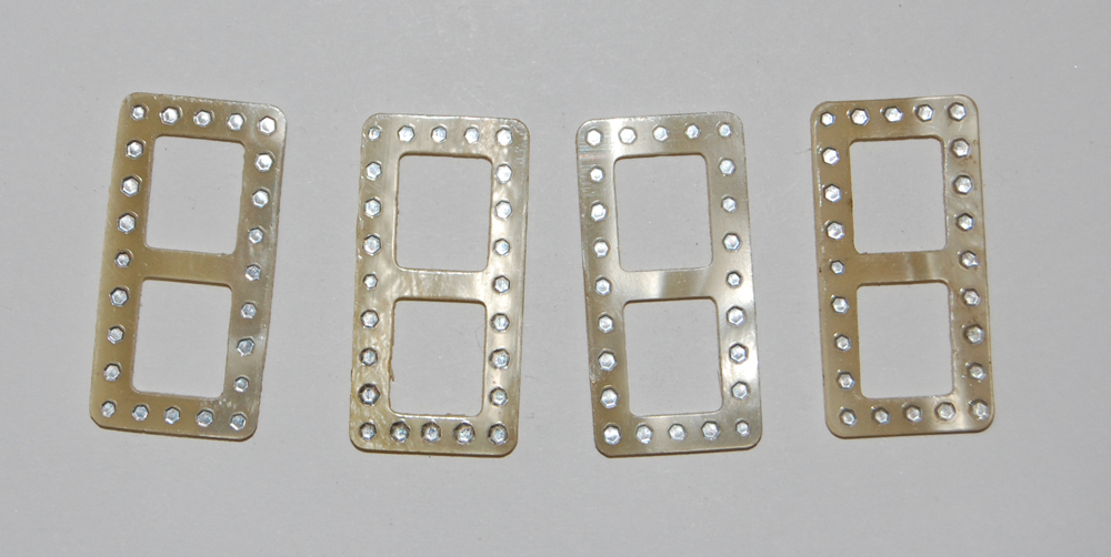 VINTAGE ANTIQUE FAUX MOP RHINESTONE PLASTIC DOLL TINY BELT BUCKLES 28 x 14mm