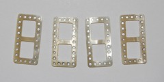 VINTAGE ANTIQUE FAUX MOP RHINESTONE PLASTIC DOLL TINY BELT BUCKLES 28 x 14mm