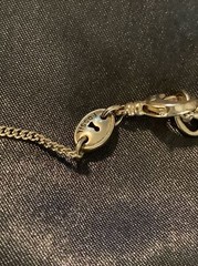 Vintage FOSSIL Enamel Butterfly Gold Tone Necklace 20in