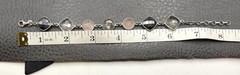 Vintage Sterling Silver 925 Faceted Gemstone Bracelet Rutilated and Rose Quartz