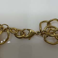 Multi Chain Necklace Gold Tone Linked Chunky Bold Layered 18 In