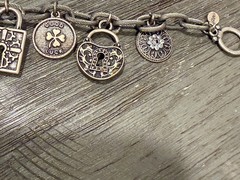 Vintage 90s Y2K American Eagle Brand Love & Luck Charm Bracelet