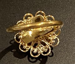 Sweet Vintage Emmons Rose Faux Pearl Ring Size 5.5-3.51gr