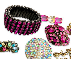 Vintage Pink Rhinestone Repair Costume Jewelry Lot Signed Coro Hollycraft Lisner