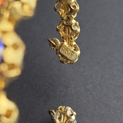 Vintage AB Rhinestone Gold Tone Cuff Bracelet Made in Austria 6.5″ READ
