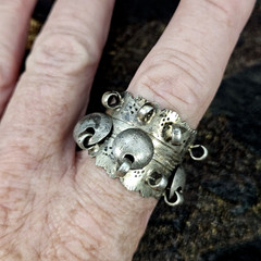 VTG Sterling Silver Bedouin Style Dangle Ring SS Sz 11.75 8.2g Repair