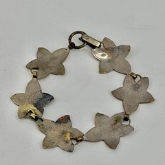 Vintage 1950s Ivy Leaf Link Bracelet Mid Century Botanical Fairy Whimsigoth