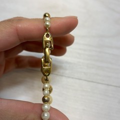 Vintage Napier Bracelet Pearl & Gold Tone Beads With Pat Pending Hallmark