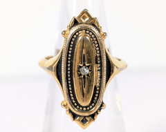 Avon Kensington Gold tone Rhinestone Ring Victorian Revival Size 6 Vtg 1976