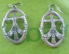 Vintage Xc Liz Claiborne Peace Sign Necklace Bracelet & Earring Set