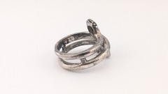 Vintage Sterling Silver Ring Coiled Snake Wrap Band Bohemian 925 Size 3.25